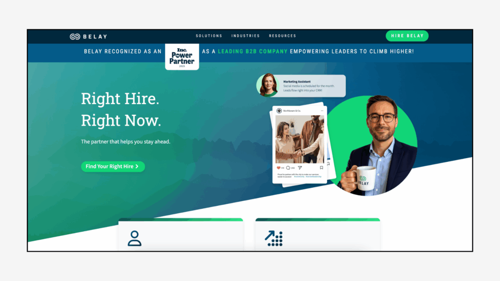 belay website homepage