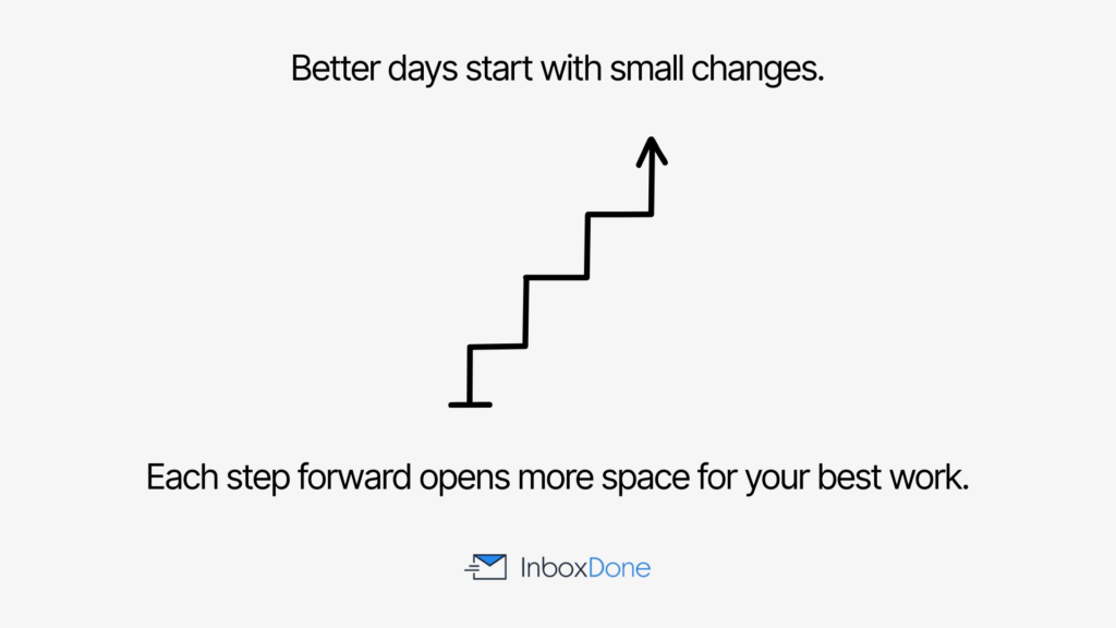 upward steps with motivational text about small changes creating better days